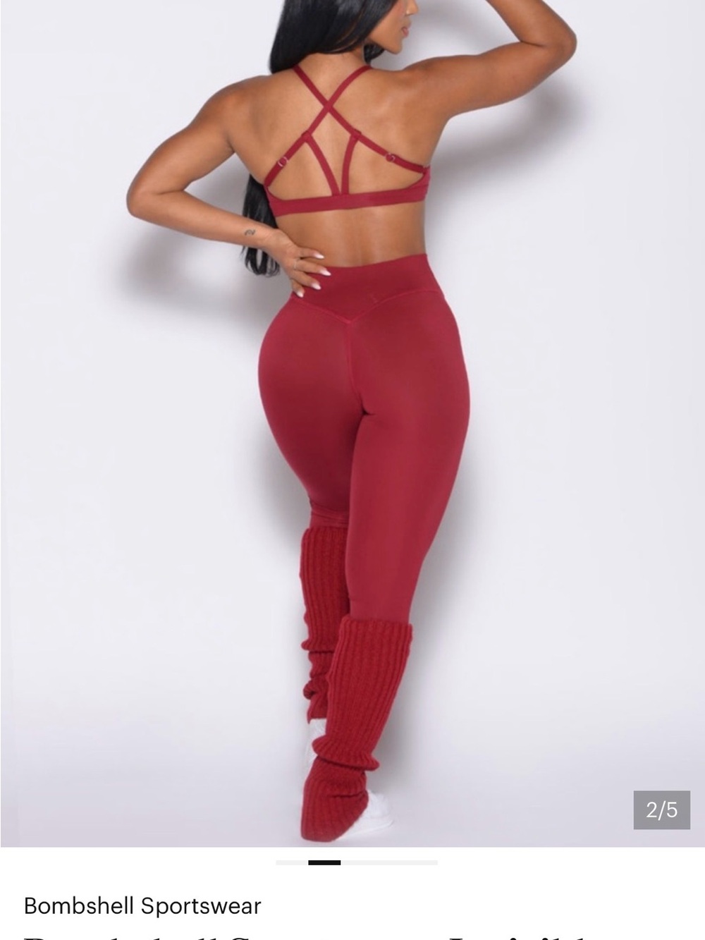 Bombshell Sportswear Burgundy High-Waist Leggings